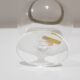 Set of 6 cognac glasses, clear glass, gilding / Austria / 1960s.