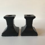 Pair of black candlesticks