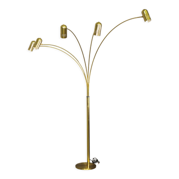 Brass floor chandelier, 70s