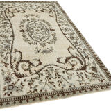 Handmade contemporary turkish 1970s 164 cm x 281 cm grey carpet