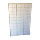 Armoire métallique blanc cassé avec 30 casiers à clapet intérieur vert forêt