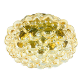Amber bubble glass flush mount by helena tynell for limburg, germany, 1970s