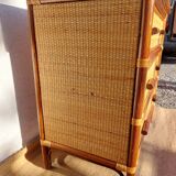 Wicker chest of drawers, canning and bamboo wood