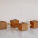Vintage Scandinavian wooden candlestick