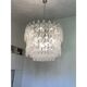 Grand lustre contemporain en verre de Murano transparent « Poliedri »