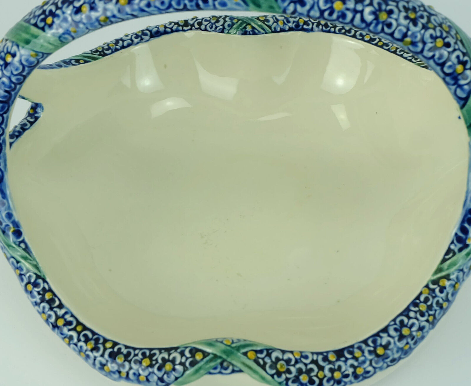 Majolika karlsruhe bowl ceramic basket art nouveau w.süs