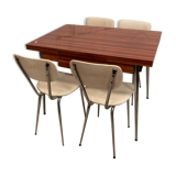 Formica table with 4 skai chairs