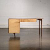 Large desk in walnut burl