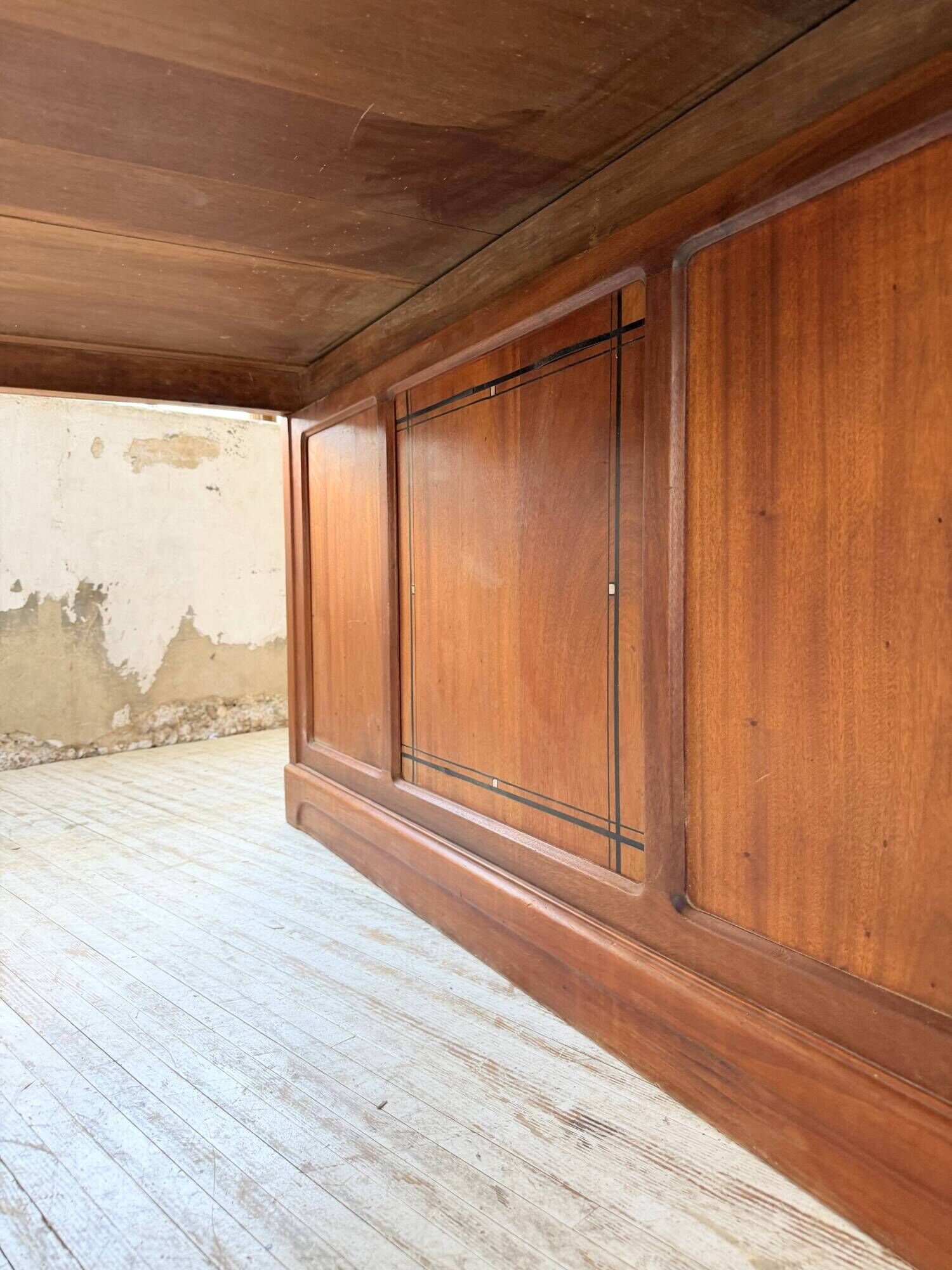 Double-sided walnut counter desk 1900