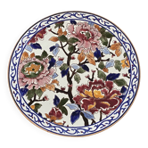 Plat rond en faïence de Gien modèle Pivoines
