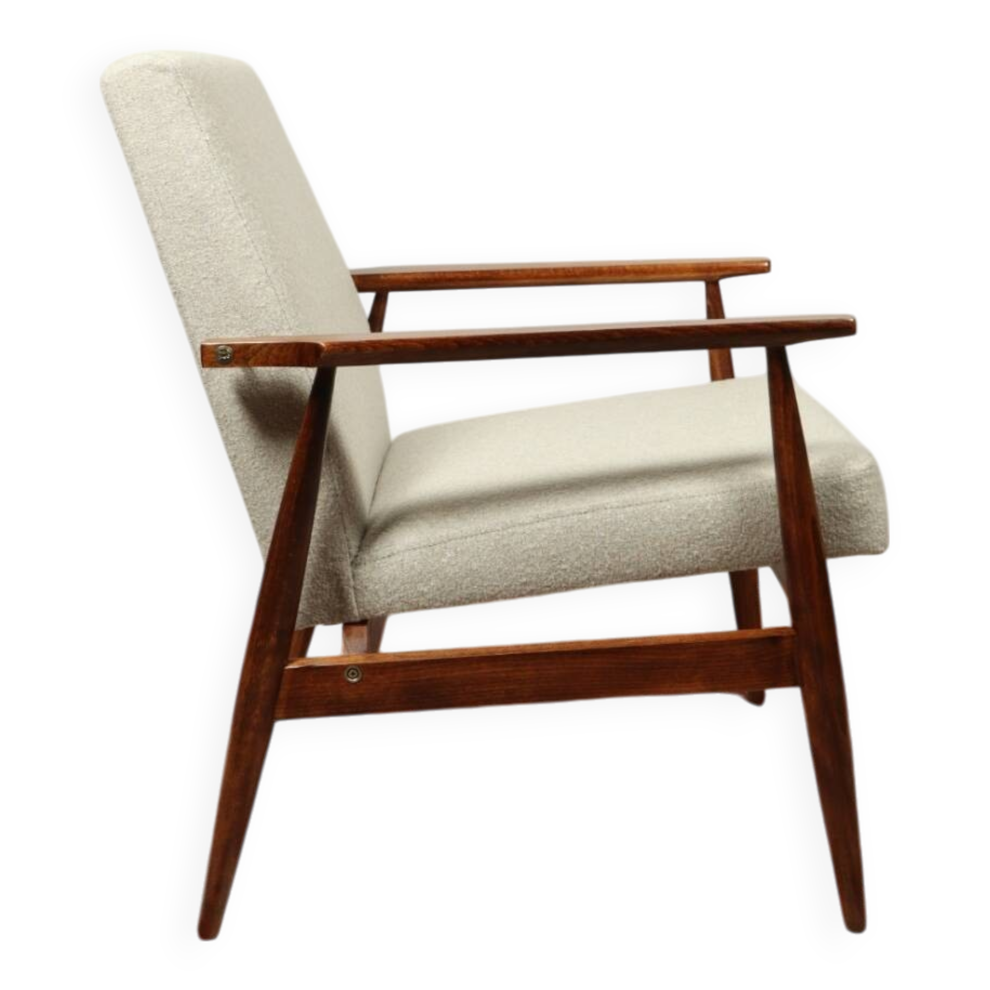 Scandinavian Lounge Chair Bouclè Beige Classic Design