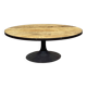 Oval coffee table in oak with steel base