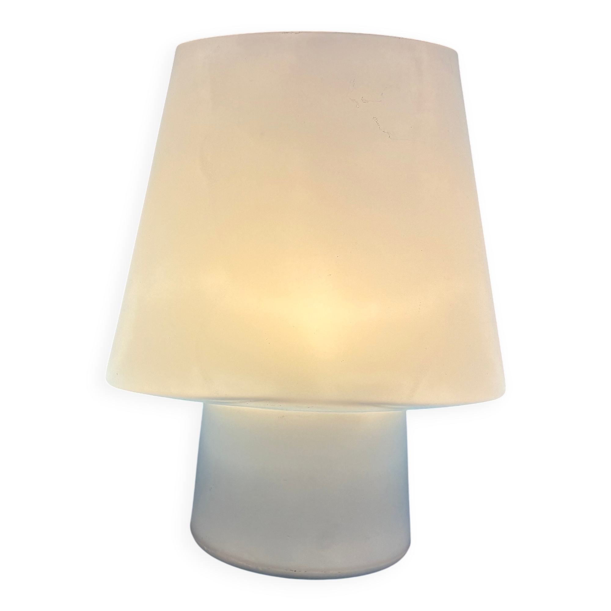 Lampe flore verre opaline Habitat 1990