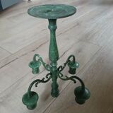 Antique green wrought iron chandelier