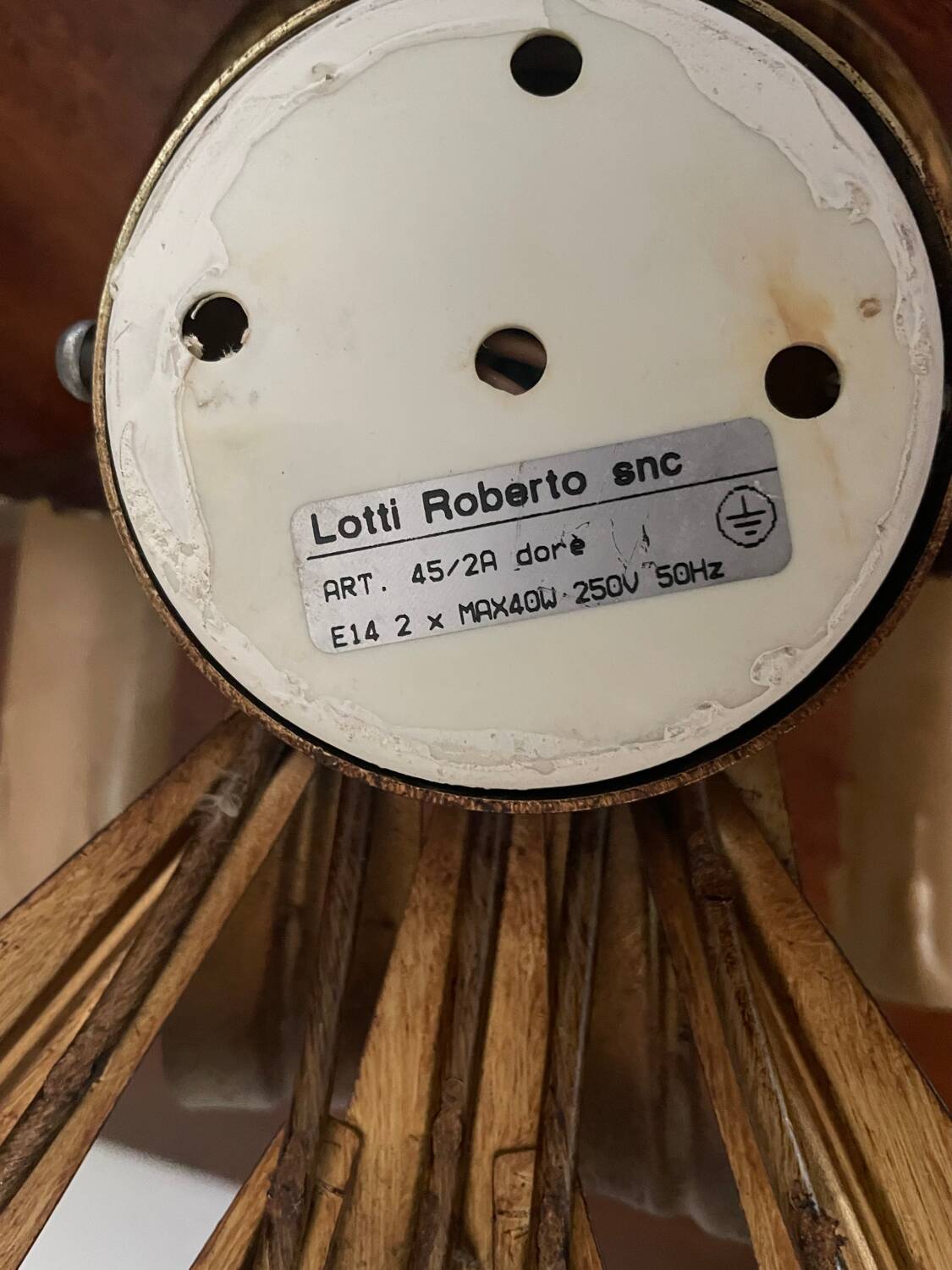 Vintage Italian ear of wheat wall light