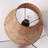 Lamp in wood and wicker