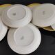 9 plates for dessert old moulin des loups vintage yellow edge