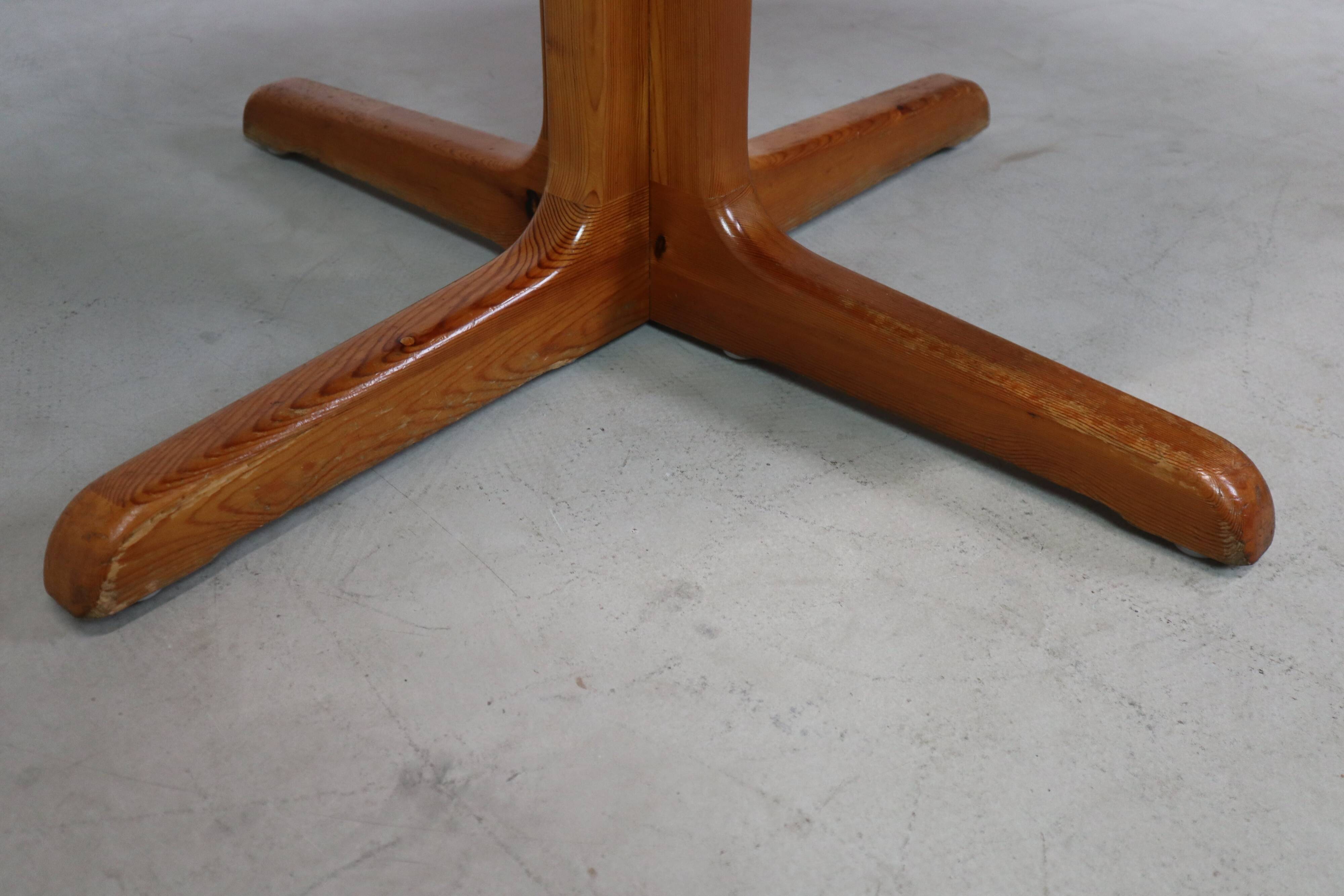 Scandinavian solid pine extendable dining table