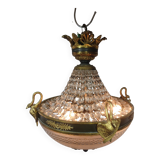 Empire chandelier in bronze and crystal