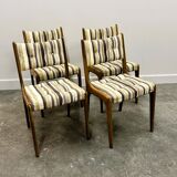 Set of 4 Teak Danish Dining Chairs with Original Fabric, 1970s