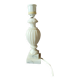 Twisted marble lamp base - white stone urn