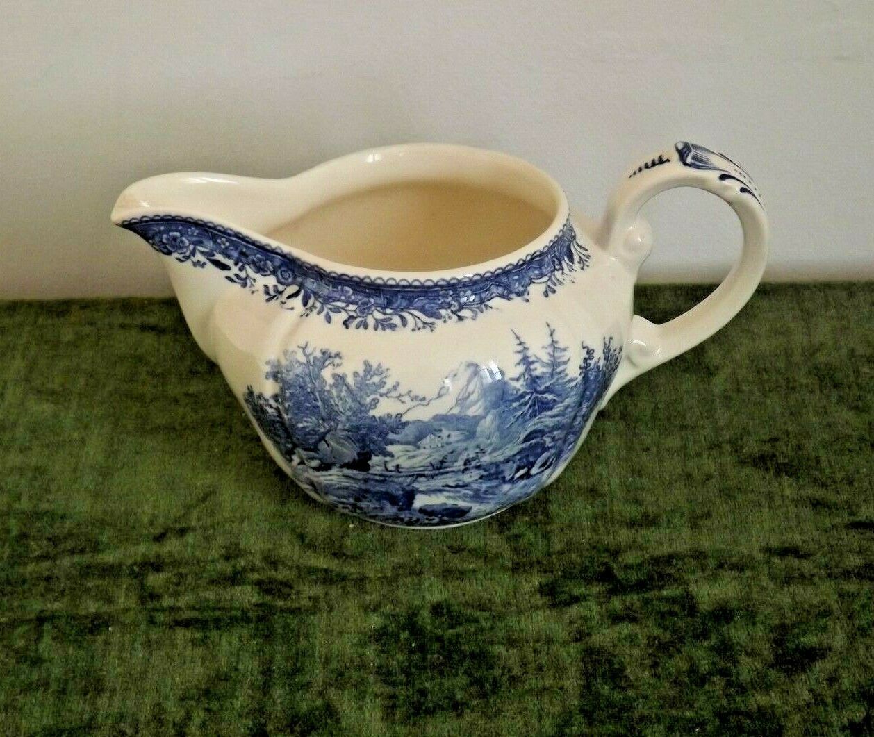 Vintage milk jug Villiroy & Boch Burgenland in blue and white stamped 3488.