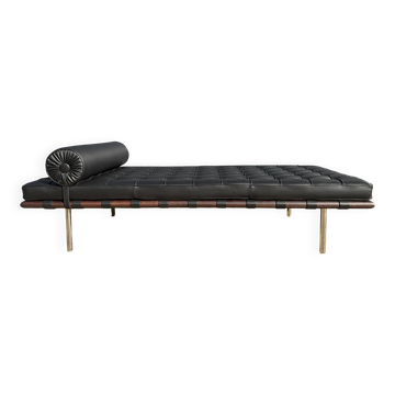 Knoll Barcelona Daybed Black Sabrina leather AS NEW!! Mies van der Rohe