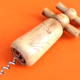 Double helix wood corkscrew, sculpture of an edelweiss