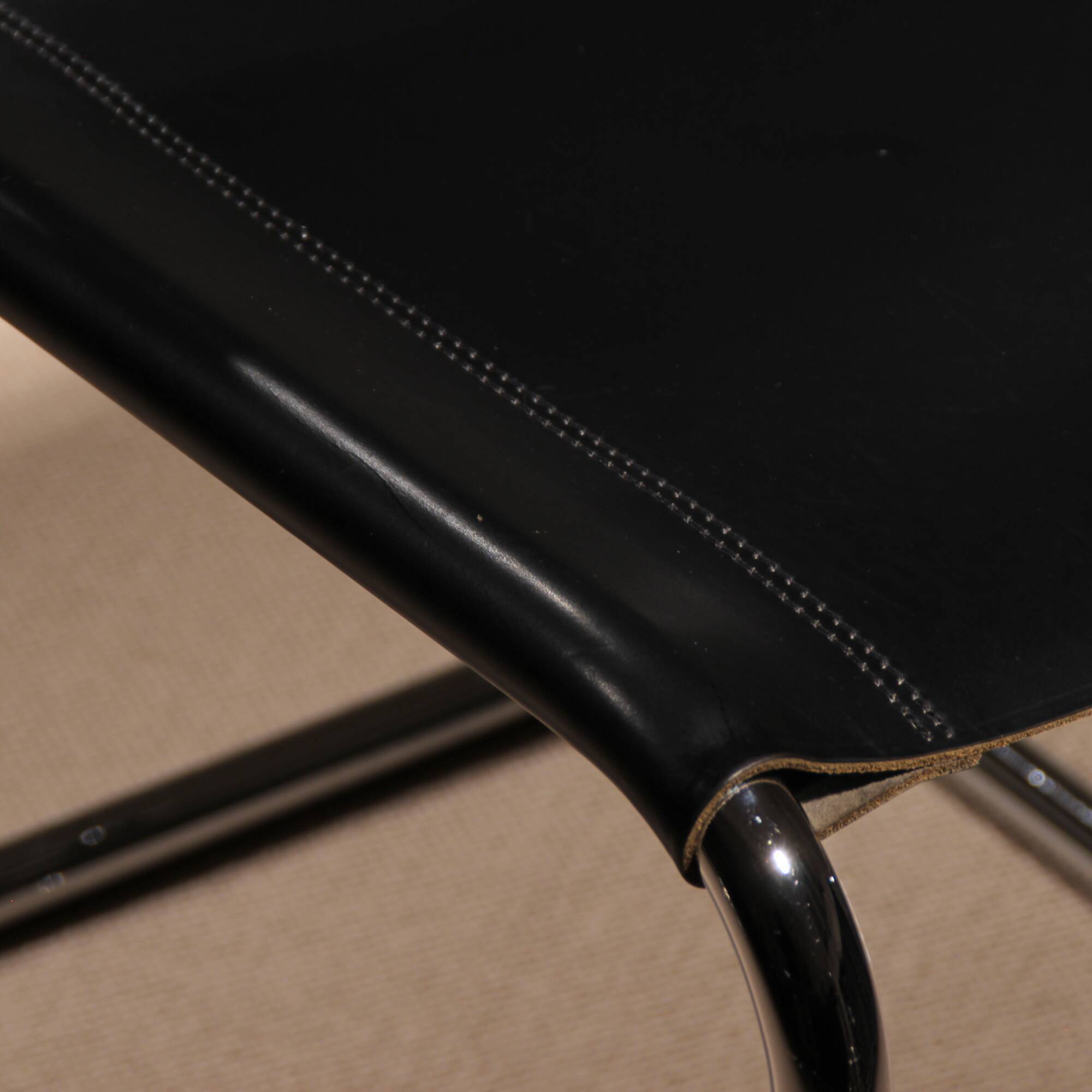 Cantilever Chair ‚S33‘ in Black Leather by Mart Stam for Thonet | Germany