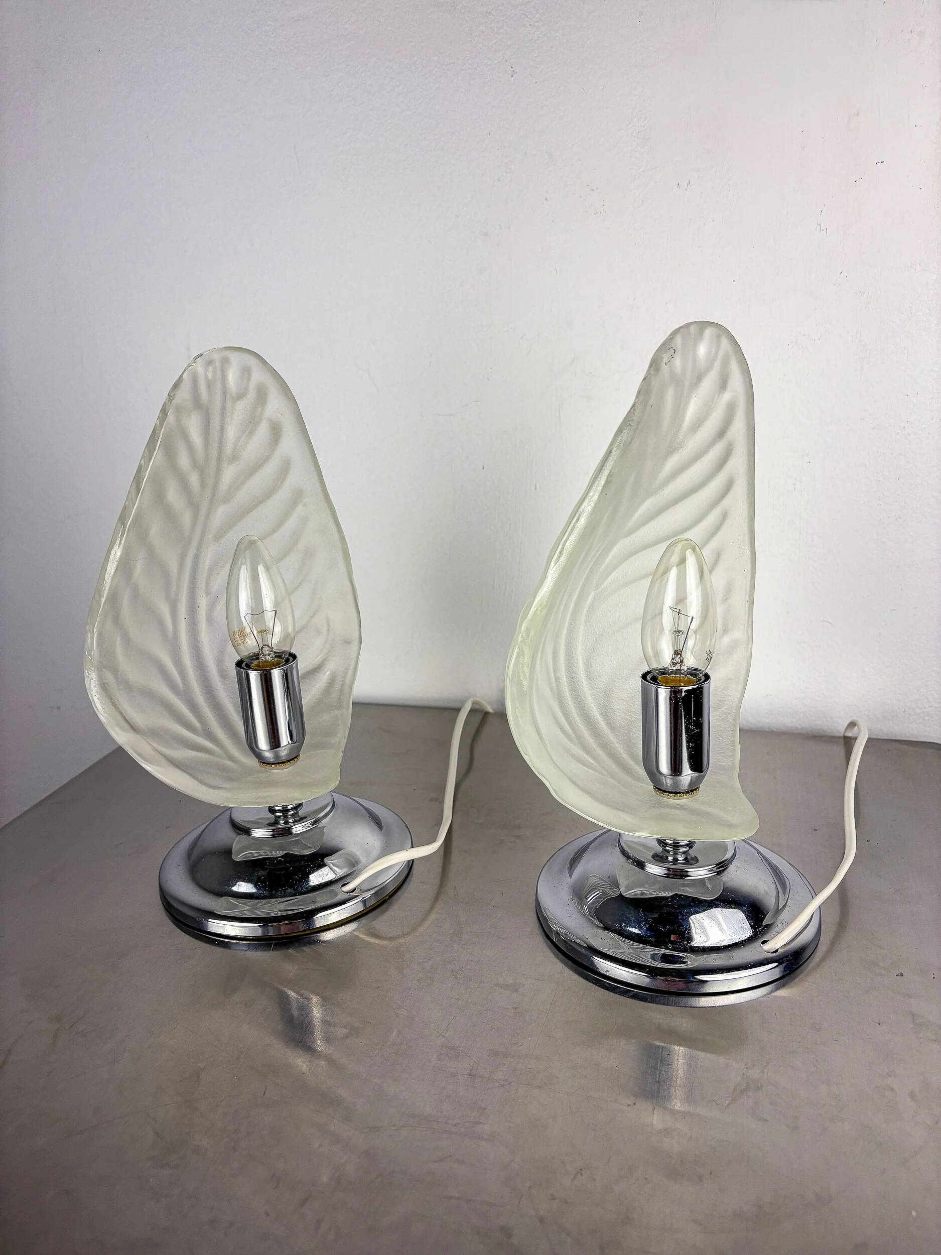 Pair of Art Deco Murano glass table lamps by Barovier & Toso, Italy, 1960s