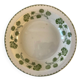 hollow dish in Digoin Sarreguemines Iron Earth model green "Geranium" late 19th century