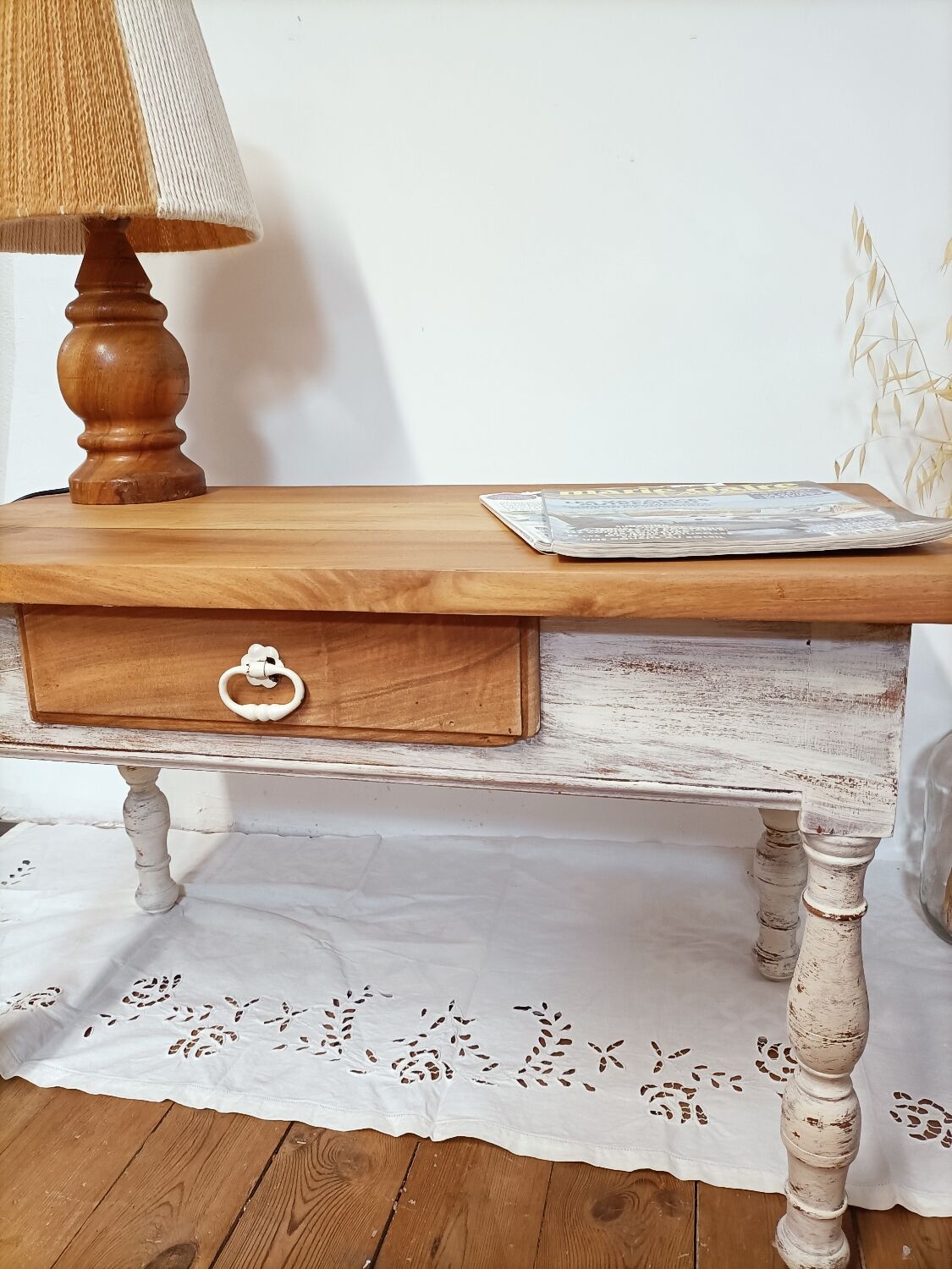 Renovated limed oak coffee table