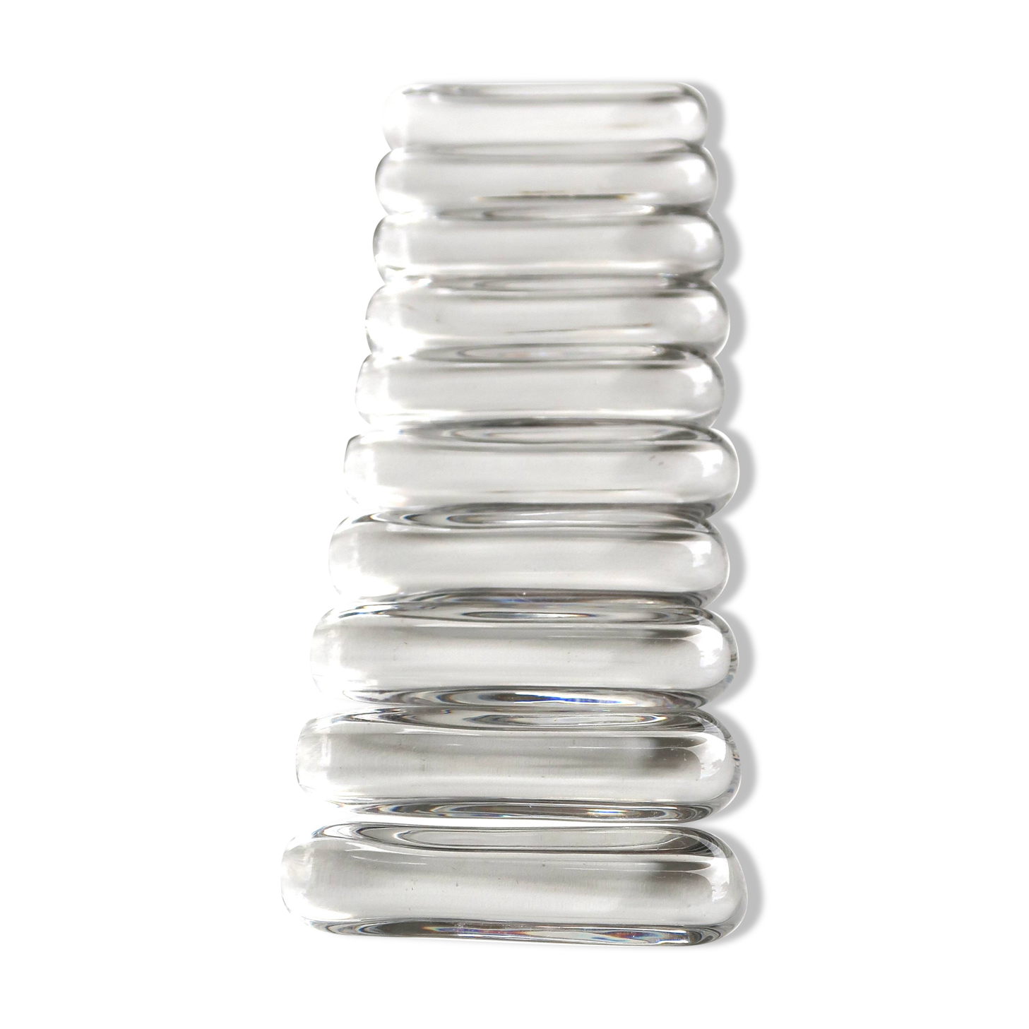 Set of 10 knife rests in a Daum France box, crystal, 1960s.