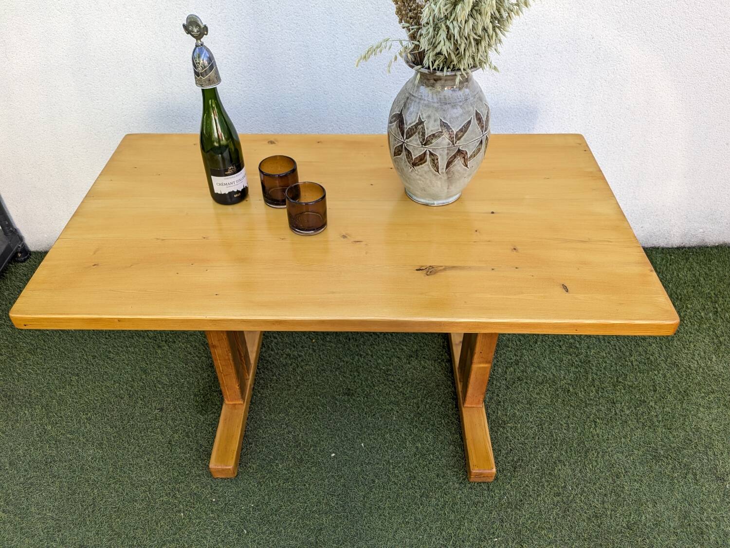 Rectangular table Les Arcs attributed to Charlotte Perriand vintage
