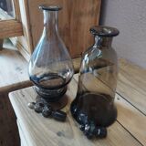 Set of two amber carafes