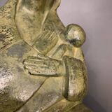 Paul baeke 'maternity' woman & child, modernist art style sculpture