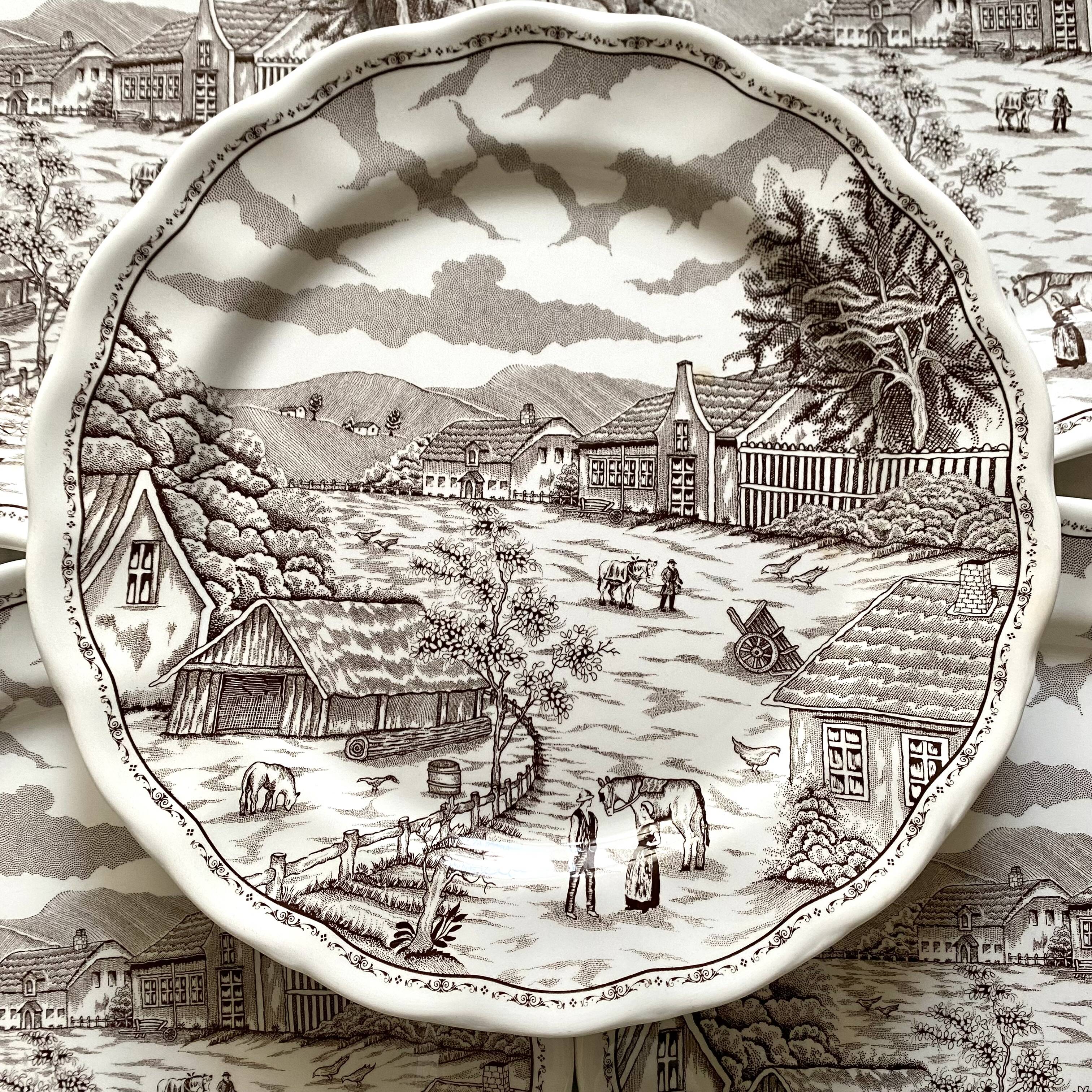Swiss landscape Italy 25-piece dinner and soup plates