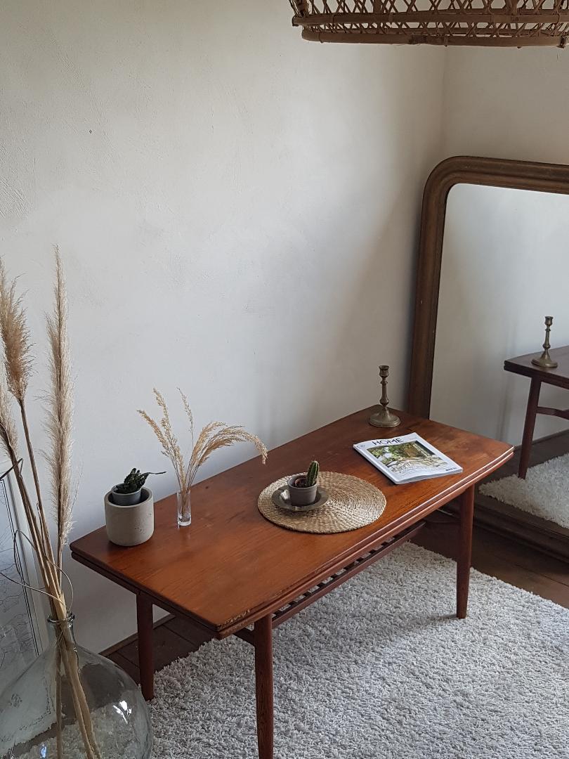 Scandinavian coffee table circa 1960 - by F. Ohlsson in teak (model Sesam, brand Tingstrom)