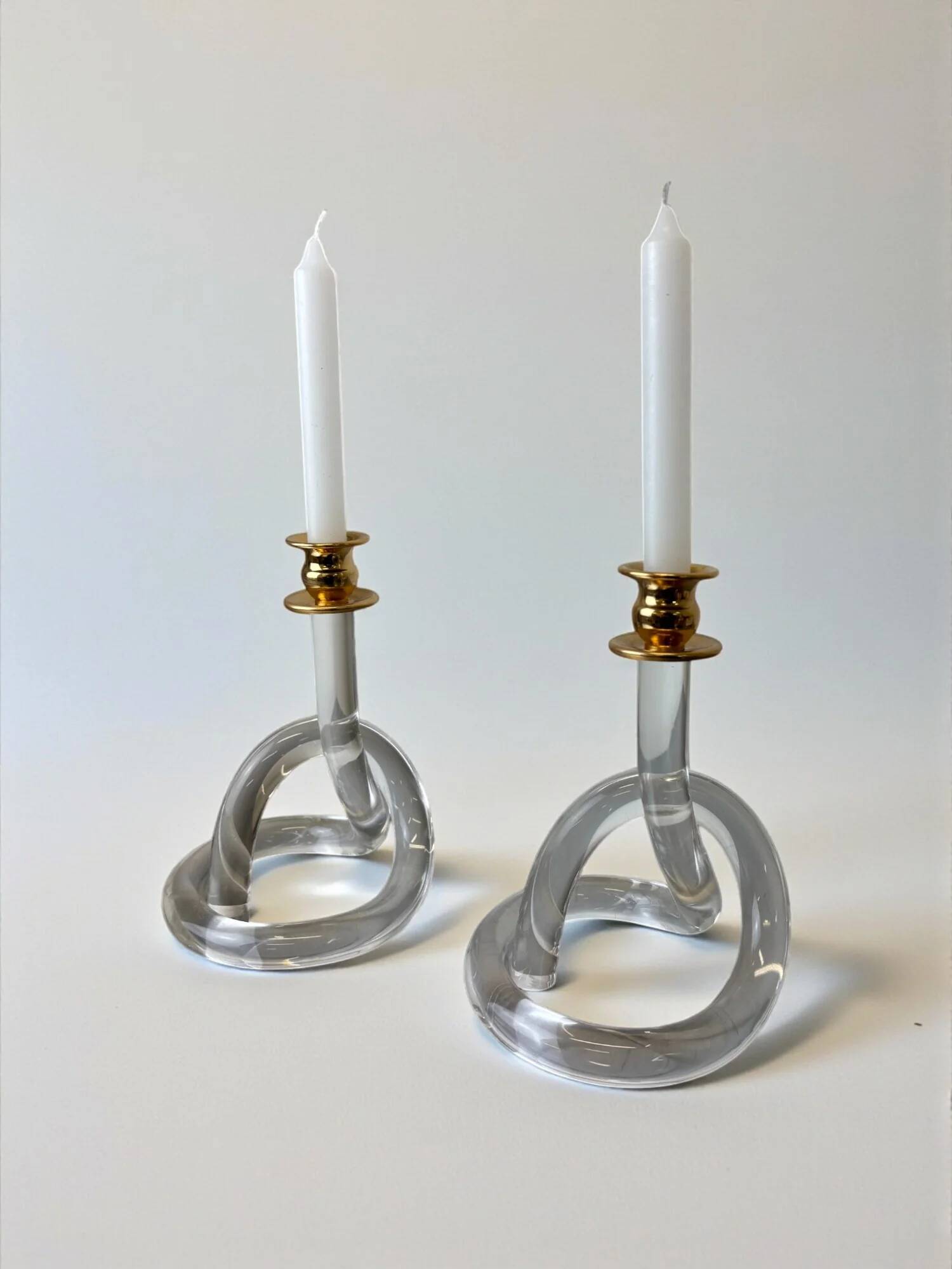 Pair of pretzel candlesticks by Dorothy Thorpe, c 1970s