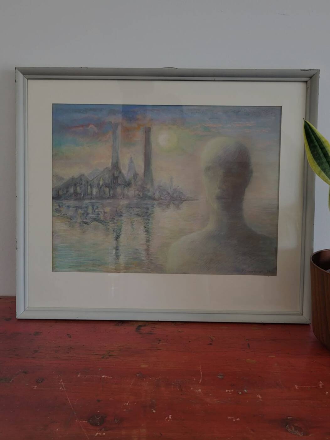 Pastel tekening, titel de Bewustwording, kunstenaar P. Timmermans, Belgium