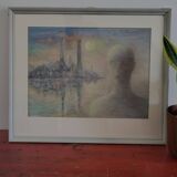 Pastel tekening, titel de Bewustwording, kunstenaar P. Timmermans, Belgium