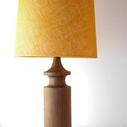 Large mid-century modern Danish teak table lamps, set of 2