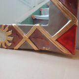 Large ceramic mirror signed Marion de Crecy, daughter of Mithé Espelt