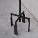 Brutalist iron mid-century floor and table lamp set