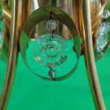 Chandelier in gilded metal and glass from