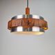 Vintage Scandinavian Pendant Lamp in Teak, 1960s
