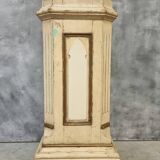 Antique church column on wooden base 135 cm high