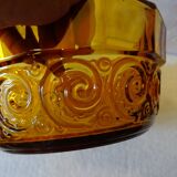 Art deco amber glass bowl