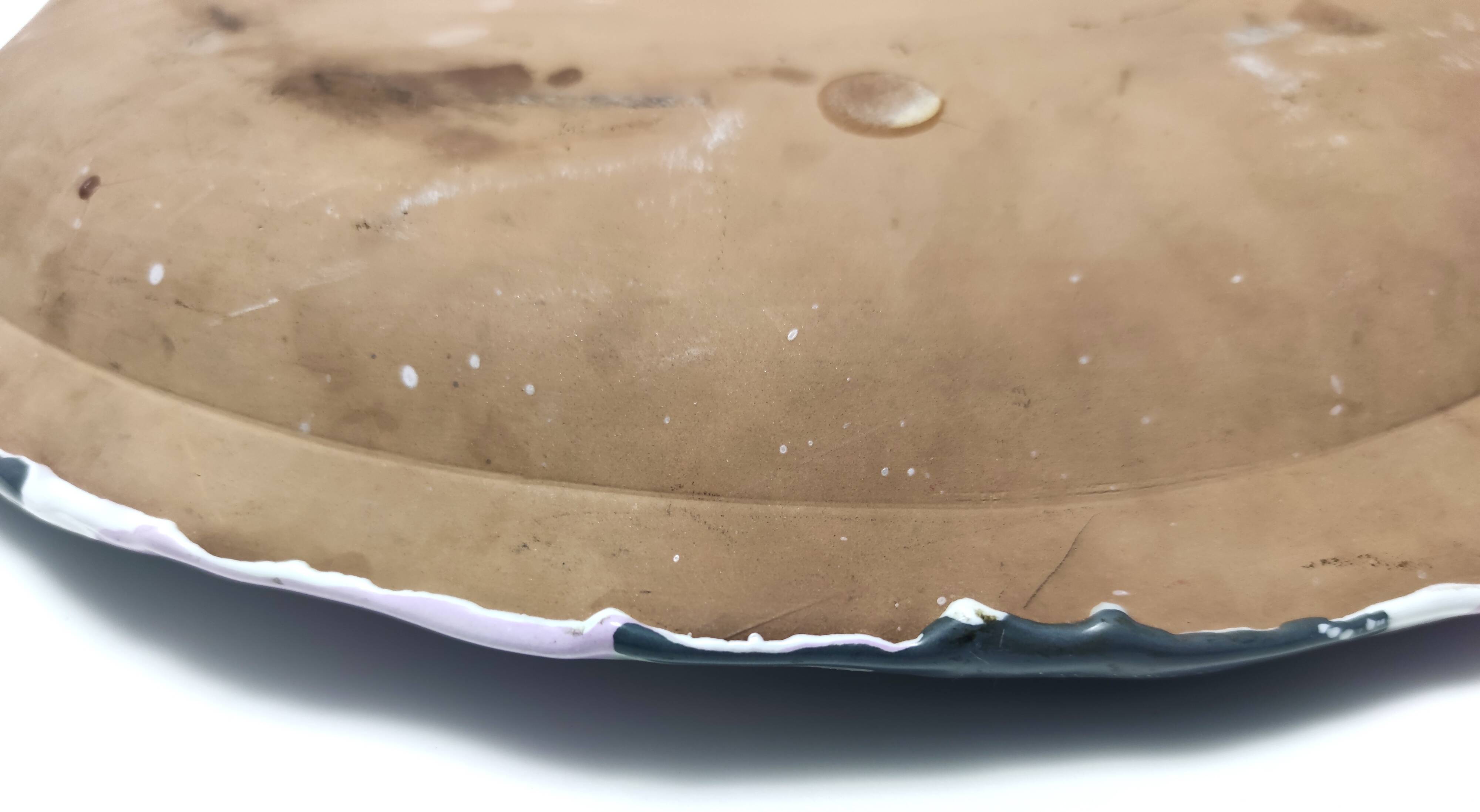 Large Earthenware Vide-Poche / Decorative Plate by Pino Castagna, Italy