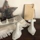 Set of 3 porcelain hooks, bathroom, art deco